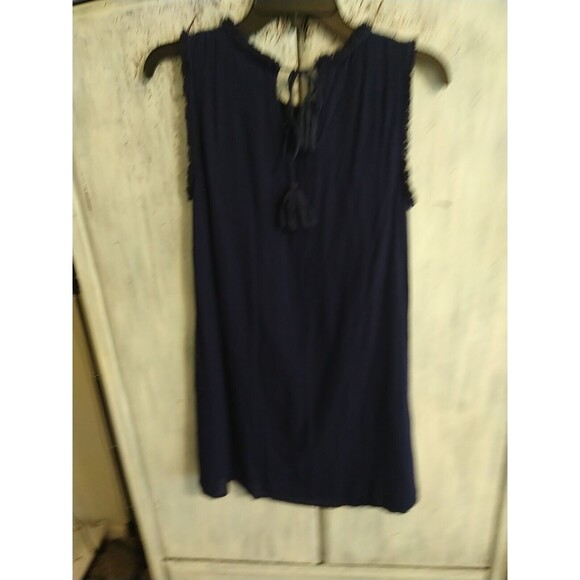 Tommy Bahama  Eyelet Mini Sleeveless Dress Xs Boho Peasant Blue Cottagecore - Picture 5 of 8